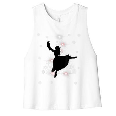 The Nutcracker Ballet, Clara, Tree Christmas Holiday Dance Women's Racerback Cropped Tank