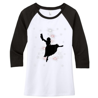 The Nutcracker Ballet, Clara, Tree Christmas Holiday Dance Women's Tri-Blend 3/4-Sleeve Raglan Shirt