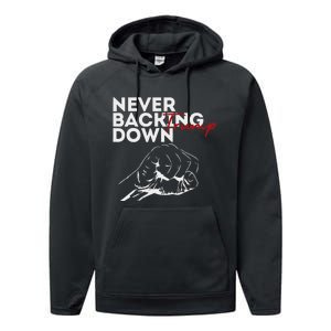 Trump Never Backing Down Resilient Support Performance Fleece Hoodie