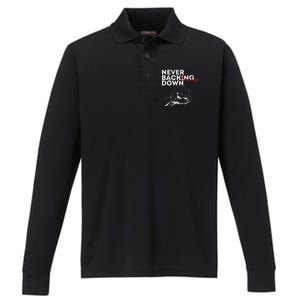 Trump Never Backing Down Resilient Support Performance Long Sleeve Polo