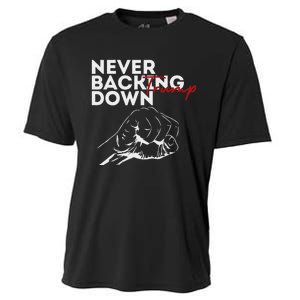 Trump Never Backing Down Resilient Support Cooling Performance Crew T-Shirt