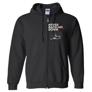 Trump Never Backing Down Resilient Support Full Zip Hoodie