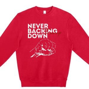 Trump Never Backing Down Resilient Support Premium Crewneck Sweatshirt