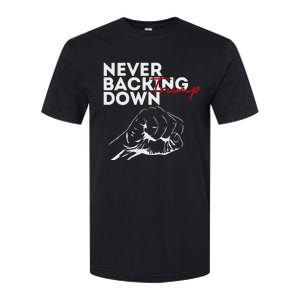 Trump Never Backing Down Resilient Support Softstyle CVC T-Shirt