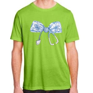 Toile Nurse Bow Blue Coquette Nurse Stethoscope Bow Adult ChromaSoft Performance T-Shirt