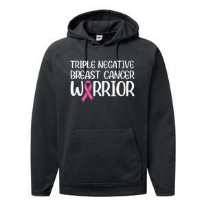 Triple Negative Breast Cancer Awareness Warrior Pink Rainbow Performance Fleece Hoodie