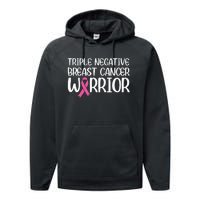 Triple Negative Breast Cancer Awareness Warrior Pink Rainbow Performance Fleece Hoodie