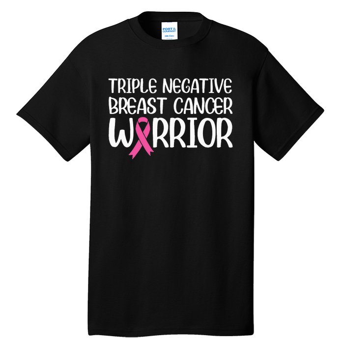 Triple Negative Breast Cancer Awareness Warrior Pink Rainbow Tall T-Shirt