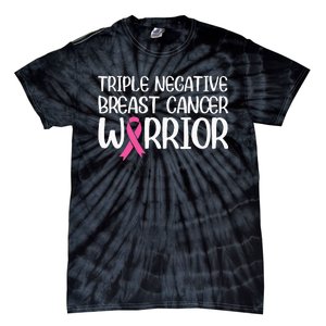 Triple Negative Breast Cancer Awareness Warrior Pink Rainbow Tie-Dye T-Shirt