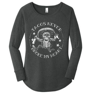 Tacos Never Broke My Heart Vintage Greaser Women's Perfect Tri Tunic Long Sleeve Shirt