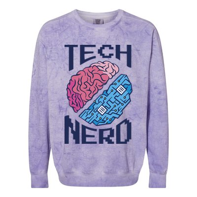 Tech Nerd Brain Colorblast Crewneck Sweatshirt