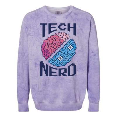 Tech Nerd Brain Colorblast Crewneck Sweatshirt