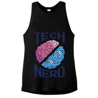 Tech Nerd Brain Ladies PosiCharge Tri-Blend Wicking Tank