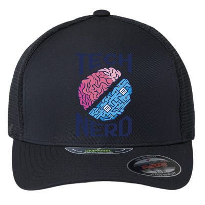 Tech Nerd Brain Flexfit Unipanel Trucker Cap