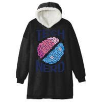 Tech Nerd Brain Hooded Wearable Blanket