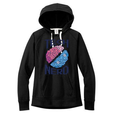 Tech Nerd Brain Women's Fleece Hoodie