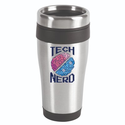 Tech Nerd Brain 16oz Travel Tumbler