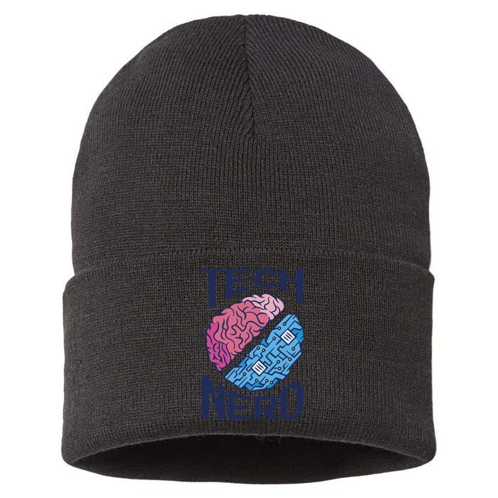 Tech Nerd Brain Sustainable Knit Beanie