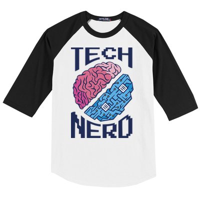 Tech Nerd Brain Baseball Sleeve Shirt