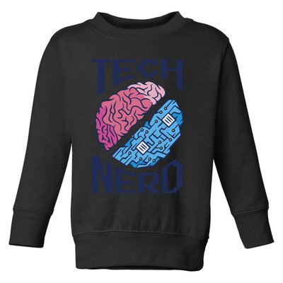 Tech Nerd Brain Toddler Sweatshirt