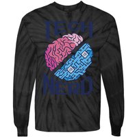 Tech Nerd Brain Tie-Dye Long Sleeve Shirt