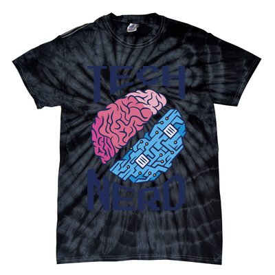 Tech Nerd Brain Tie-Dye T-Shirt