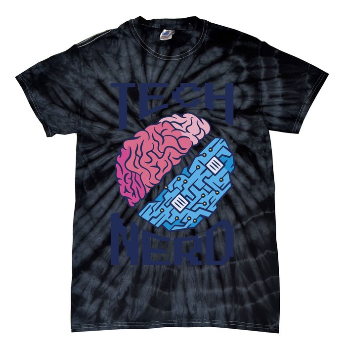 Tech Nerd Brain Tie-Dye T-Shirt
