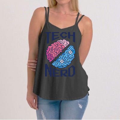 Tech Nerd Brain Women's Strappy Tank