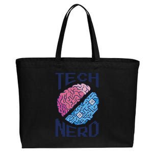 Tech Nerd Brain Cotton Canvas Jumbo Tote