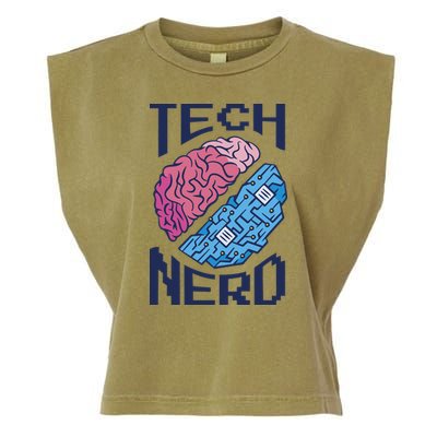 Tech Nerd Brain Garment-Dyed Women's Muscle Tee