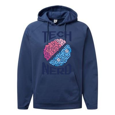 Tech Nerd Brain Performance Fleece Hoodie