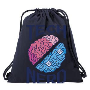 Tech Nerd Brain Drawstring Bag