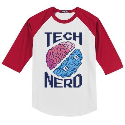 Tech Nerd Brain Kids Colorblock Raglan Jersey