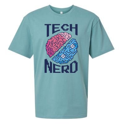 Tech Nerd Brain Sueded Cloud Jersey T-Shirt