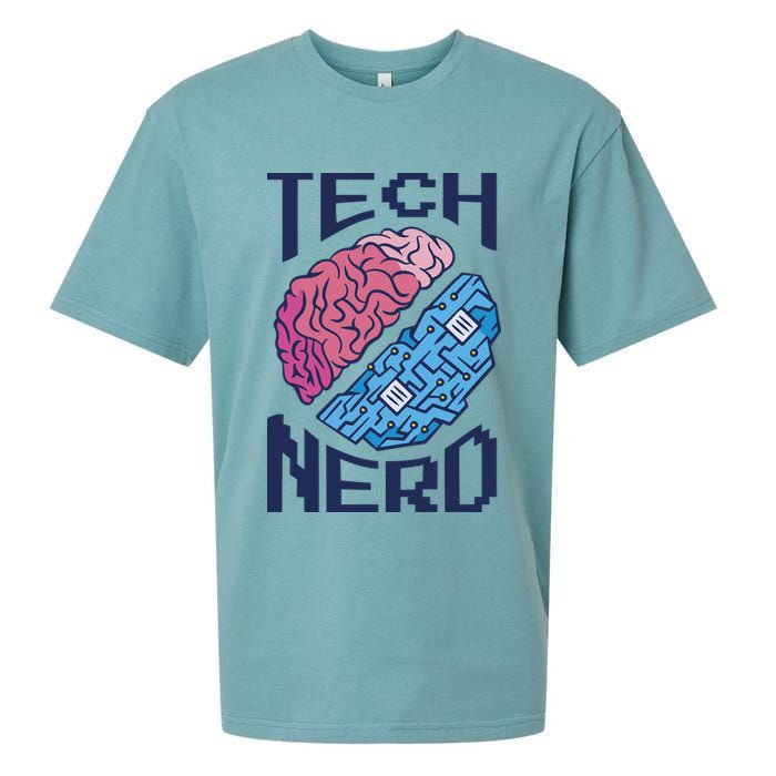 Tech Nerd Brain Sueded Cloud Jersey T-Shirt