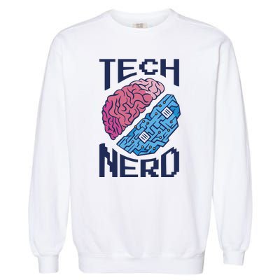 Tech Nerd Brain Garment-Dyed Sweatshirt