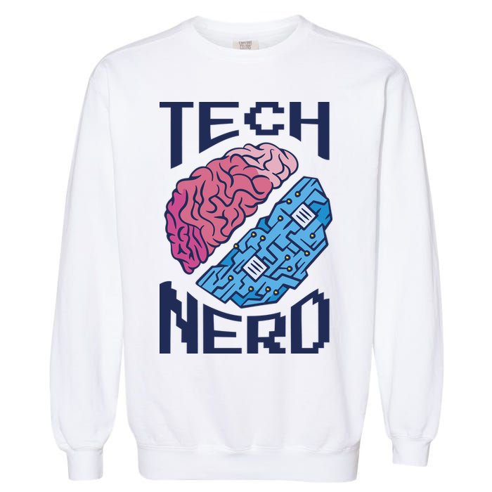 Tech Nerd Brain Garment-Dyed Sweatshirt