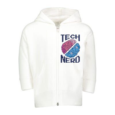 Tech Nerd Brain Toddler Zip Fleece Hoodie