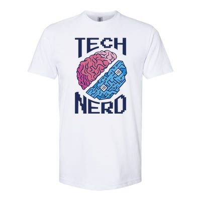 Tech Nerd Brain Softstyle CVC T-Shirt