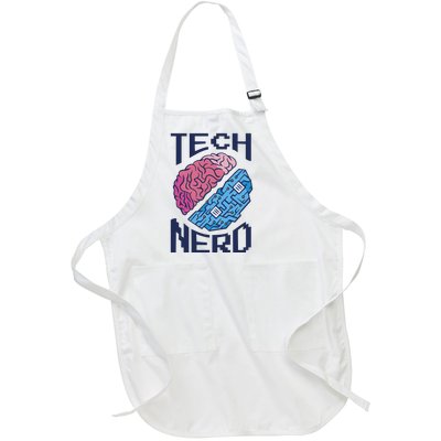 Tech Nerd Brain Full-Length Apron With Pockets