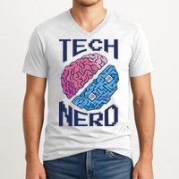 Tech Nerd Brain V-Neck T-Shirt