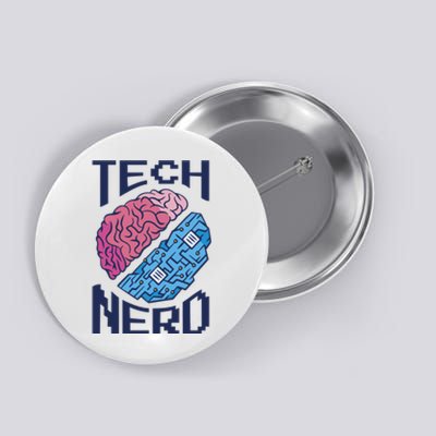 Tech Nerd Brain Button