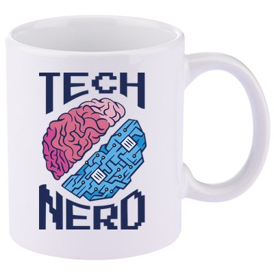 Tech Nerd Brain 11oz C Handle Ceramic Mug