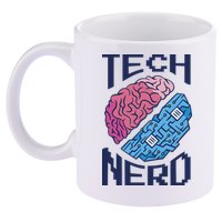 Tech Nerd Brain 11oz C Handle Ceramic Mug