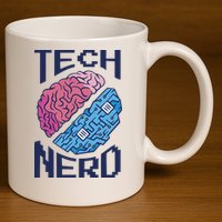 Tech Nerd Brain 11oz C Handle Ceramic Mug