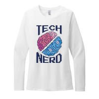 Tech Nerd Brain Womens CVC Long Sleeve Shirt