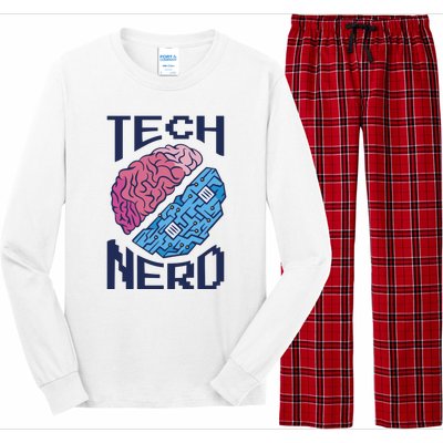 Tech Nerd Brain Long Sleeve Pajama Set