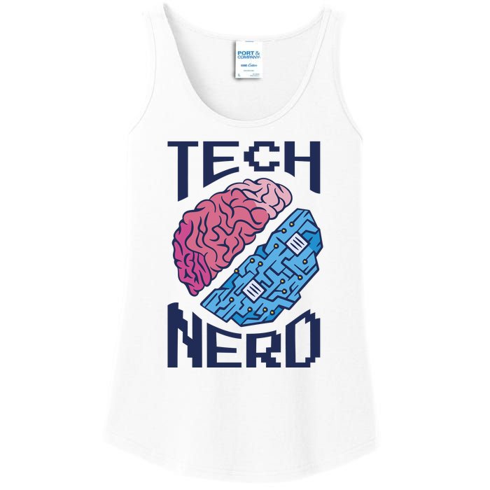 Tech Nerd Brain Ladies Essential Tank