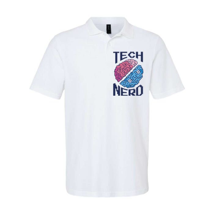 Tech Nerd Brain Softstyle Adult Sport Polo