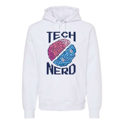 Tech Nerd Brain Premium Hoodie